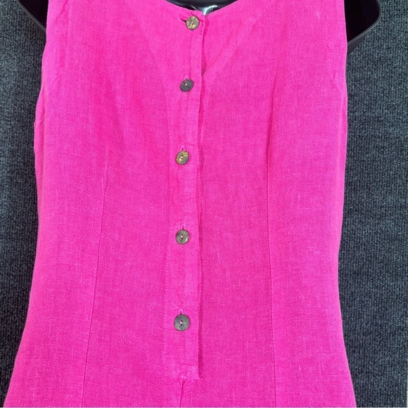 Boston Proper 100% Linen Pink Sleeveless Sheath Cargo Dress Women's Size XS - Picture 4 of 8